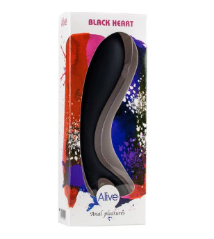 ALIVE - MASSEUR ANAL COEUR NOIR 15 CM