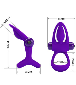 PRETTY LOVE - ANNEAU VIBRATEUR 10 VIBRATIONS SILICONE VIOLETTE