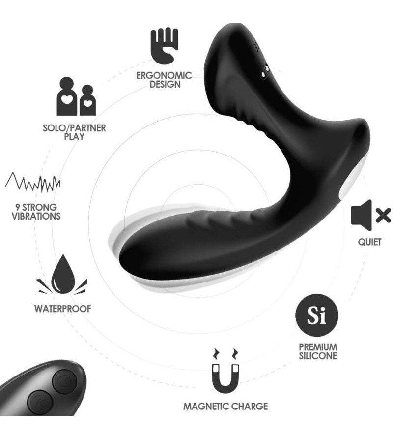 ARMONY - STORM VIBRATEUR ANAL PROSTATE  PLUG TÉLÉCOMMANDE NOIR