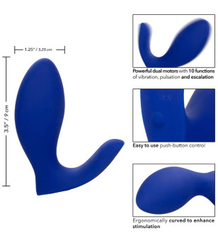 CALEXOTICS - ADMIRAL STIMULATEUR ET VIBRATEUR DE PROSTATE RIMMING BLEU