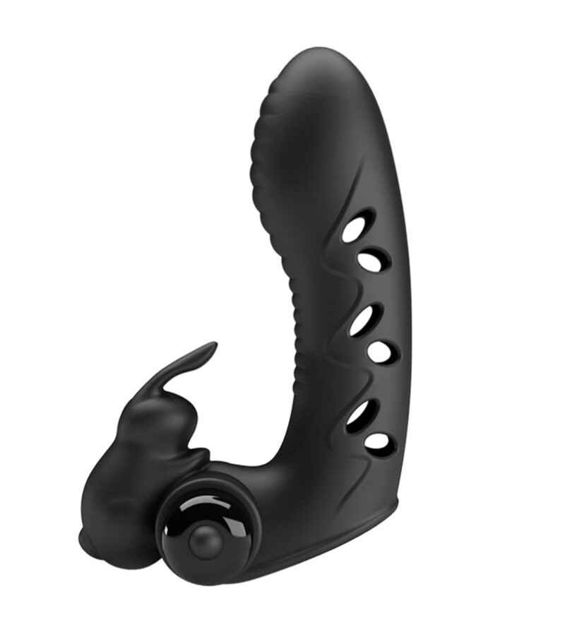 PRETTY LOVE - COUVERCLE DE DOIGT VIBRATEUR LAPIN NOIR VANCE