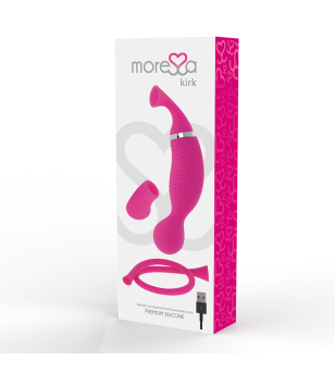 MORESSA - KIRK DUO ONDES STIMULANTES + MASSEUR MULTIFONCTION RECHARGEABLE EN SILICONE PREMIUM
