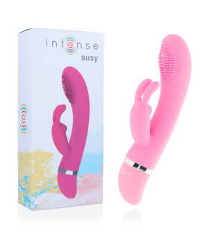 INTENSE - VIBRATEUR OSCILLANT SUSY SILICONE LAPIN ROSE