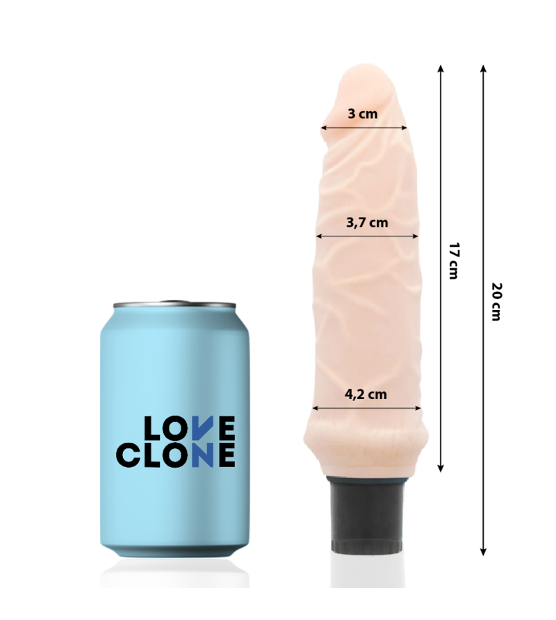 LOVECLONE - VIBRATEUR AUTOLUBRIFIANT IVAR 20 CM -O- 3.7 CM