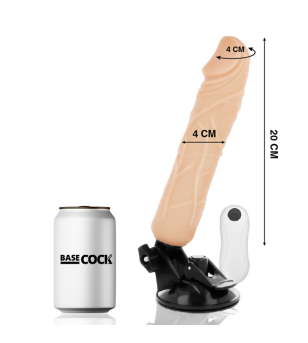 BASECOCK - VIBRATEUR RÉALISTE TÉLÉCOMMANDE NOIR 20 CM -O- 4 CM