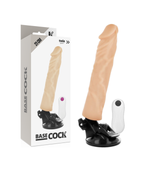 BASECOCK - VIBRATEUR RÉALISTE TÉLÉCOMMANDE NOIR 21 CM -O- 4 CM