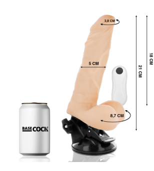 BASECOCK - VIBRATEUR ARTICULABLE TÉLÉCOMMANDE NOIR 21 CM -O- 5 CM