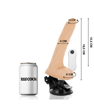 BASECOCK - VIBRATEUR ARTICULABLE TÉLÉCOMMANDE NOIR 18.5 CM -O- 4 CM