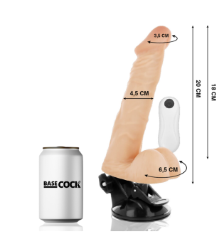 BASECOCK - VIBRATEUR ARTICULABLE TÉLÉCOMMANDE NOIR 20 CM -O- 4.5 CM