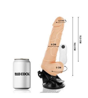 BASECOCK - VIBRATEUR RÉALISTE TÉLÉCOMMANDE NOIR 18.5 CM -O- 4CM