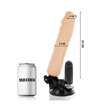 BASECOCK - VIBRATEUR RÉALISTE TÉLÉCOMMANDE NOIR 20 CM -O- 4 CM