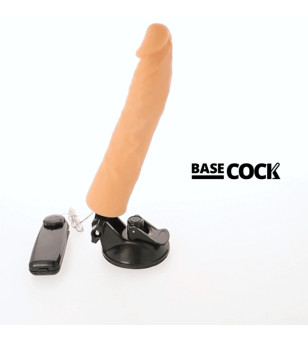 BASECOCK - VIBRATEUR RÉALISTE TÉLÉCOMMANDE NOIR 21 CM -O- 4 CM