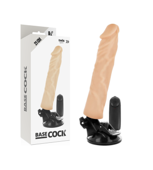 BASECOCK - VIBRATEUR RÉALISTE TÉLÉCOMMANDE NOIR 21 CM -O- 4 CM