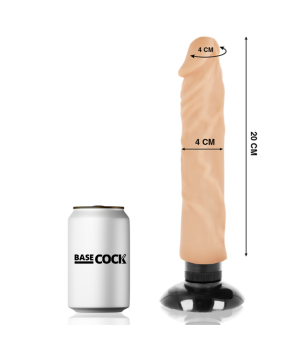 BASECOCK - VIBRATEUR RÉALISTE 2-1 NOIR 20 CM -O- 4 CM