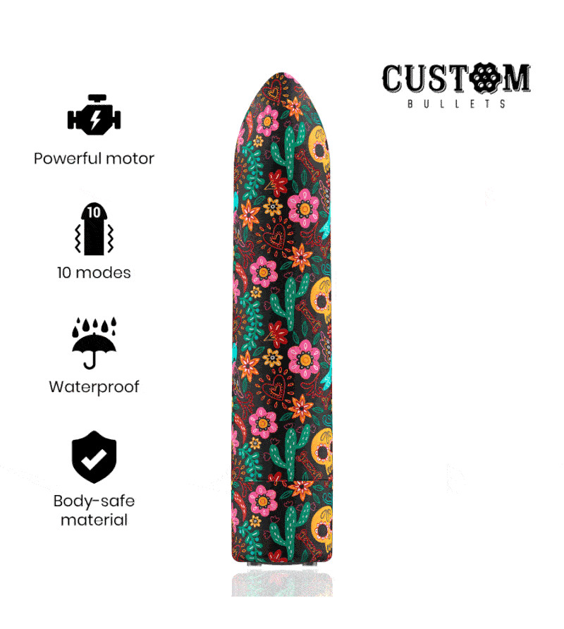 CUSTOM BULLETS - BULLETS PERSONNALISÉS RECHARGEABLE FLORAL 10 INTENSITIES