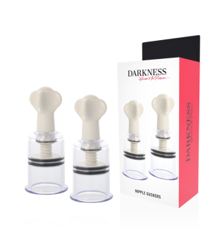 DARKNESS - ONDES STIMULANTES POUR TÉTONS TRANSPARENTS 5 CM DE DIAMÈTRE