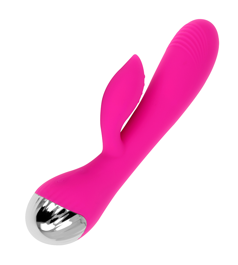 OHMAMA - VIBRATEUR RECHARGEABLE AVEC LAPIN 10 MODES DE VIBRATION 19 CM