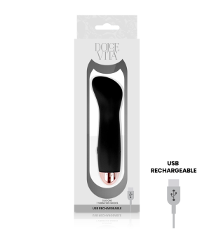 DOLCE VITA - VIBRATEUR RECHARGEABLE ONE NOIR 7 VITESSES