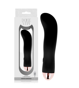 DOLCE VITA - VIBRATEUR RECHARGEABLE DEUX NOIR 7 VITESSES