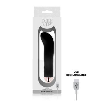 DOLCE VITA - VIBRATEUR RECHARGEABLE DEUX NOIR 7 VITESSES