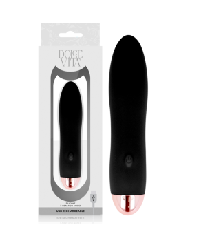 DOLCE VITA - VIBRATEUR RECHARGEABLE QUATRE NOIR 7 VITESSES