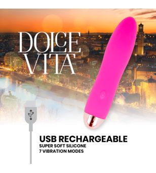 DOLCE VITA - VIBRATEUR RECHARGEABLE QUATRE ROSE 7 VITESSES