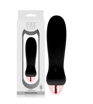 DOLCE VITA - VIBRATEUR RECHARGEABLE CINQ NOIR 7 VITESSES
