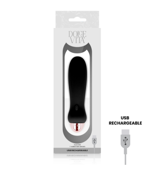 DOLCE VITA - VIBRATEUR RECHARGEABLE CINQ NOIR 7 VITESSES