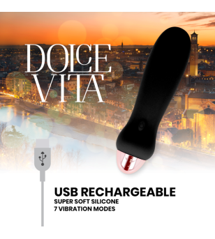 DOLCE VITA - VIBRATEUR RECHARGEABLE CINQ NOIR 7 VITESSES