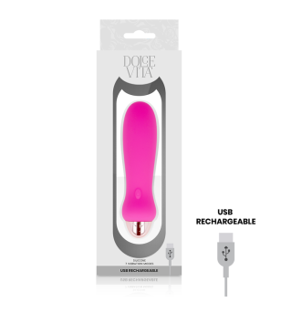 DOLCE VITA - VIBRATEUR RECHARGEABLE CINQ ROSE 7 VITESSES