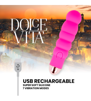 DOLCE VITA - VIBRATEUR RECHARGEABLE SIX ROSE 7 VITESSES