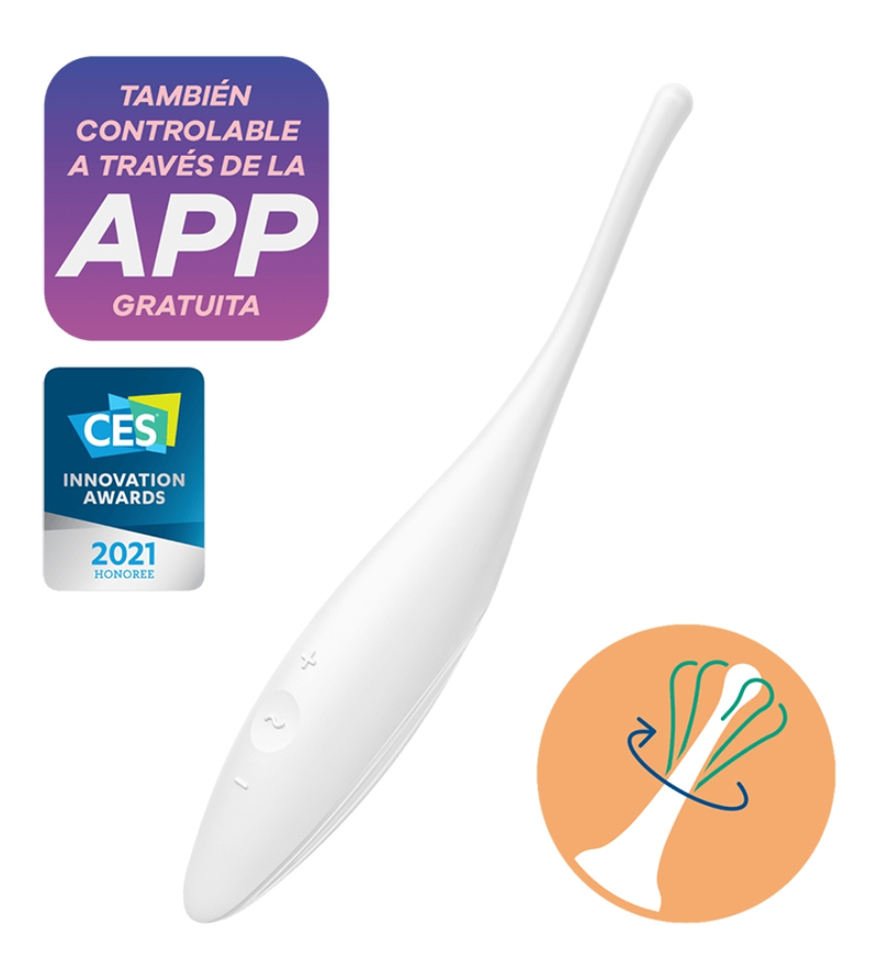 SATISFYER - VIBRATEUR  POINTE DE CLIT TWIRLING JOY BLANC