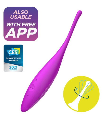SATISFYER - VIBRATEUR  POINTE DE CLIT TWIRLING JOY FUCHSIA