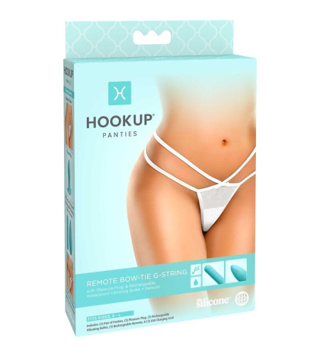 HOOK UP PANTIES - REMOTE BOW-TIE G-STRING SIZE S/L