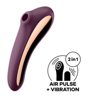 SATISFYER - VIBRATEUR DUAL KISS AIR PULSE VIN ROUGE
