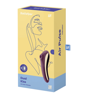 SATISFYER - VIBRATEUR DUAL KISS AIR PULSE VIN ROUGE