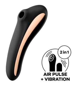 SATISFYER - VIBRATEUR DUAL KISS AIR PULSE NOIR