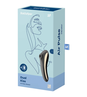 SATISFYER - VIBRATEUR DUAL KISS AIR PULSE NOIR