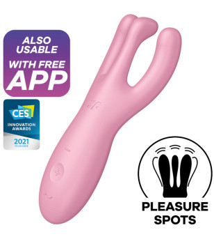 SATISFYER - APPLICATION VIBRATEUR THREESOME 4 BLEU