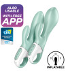 SATISFYER - AIR PUMP BUNNY 5+ APPLICATION GONFLABLE LAPIN VIBRATEUR VERT