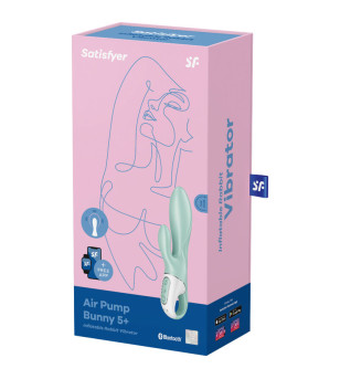 SATISFYER - AIR PUMP BUNNY 5+ APPLICATION GONFLABLE LAPIN VIBRATEUR VERT