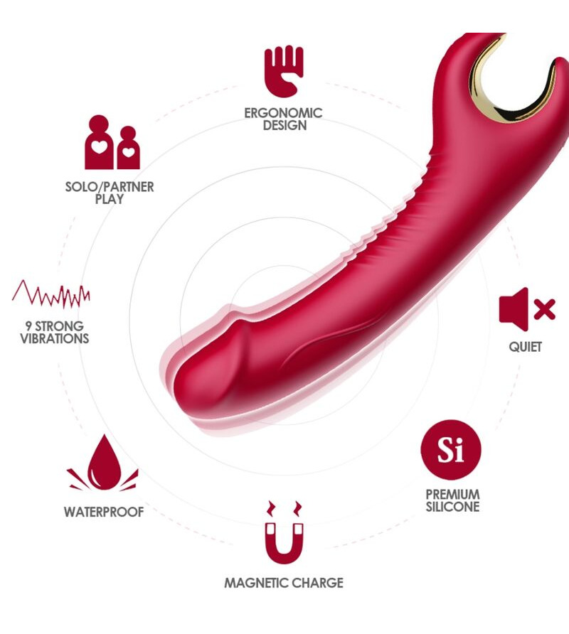 ARMONY - VIBRATEUR  ROTATEUR PRINCE DILDO ROUGE