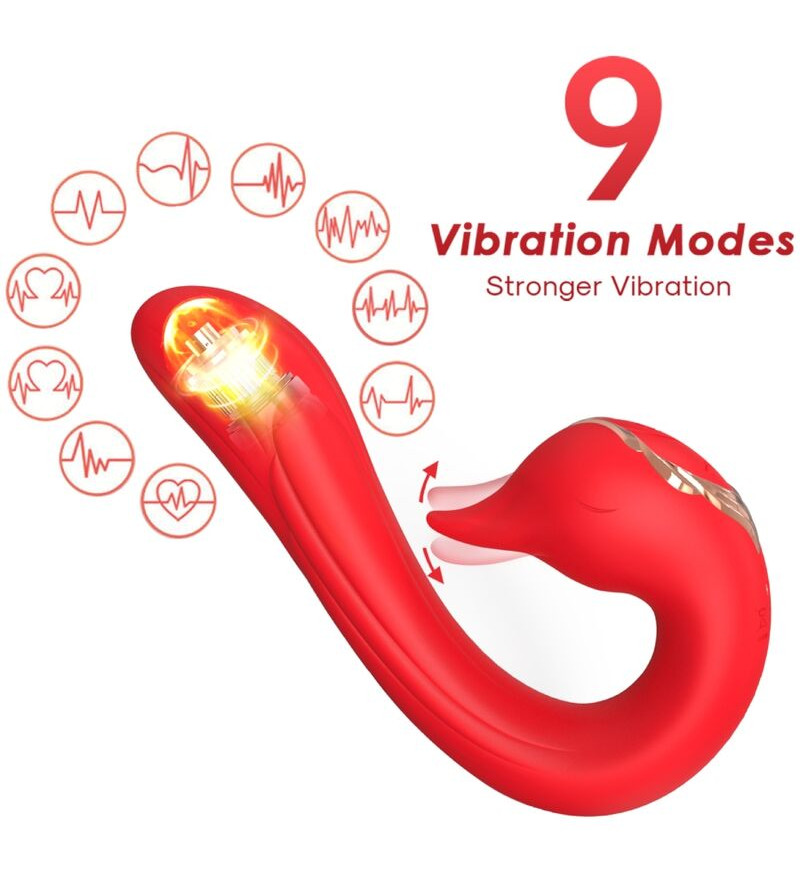 ARMONY - VIBRATEUR DELFIN MULTIPOSITION  EFFET CHALEUR ROUGE