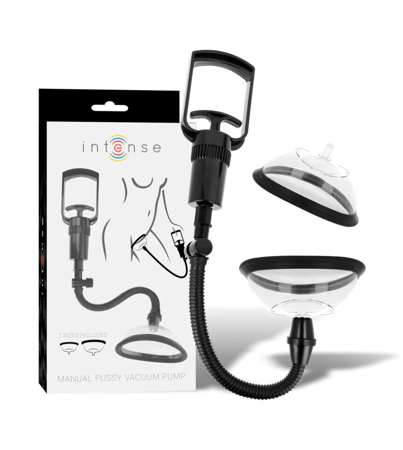 INTENSE - POMPE VAGINALE MANUELLE AVEC DEUX COUPELLES INTERCHANGEABLES