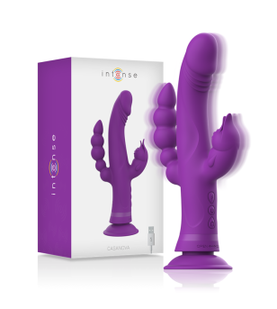INTENSE - VIBRATEUR EN SILICONE CASANOVA RABBIT TRIPLE MOTEUR VIOLET