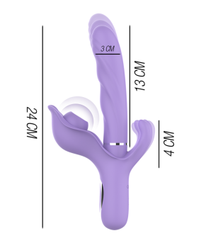 INTENSE - BILLIE VIBRATEUR MULTIFONCTION RECHARGEABLE ONDES STIMULANTES AVEC BOUTON POUSSOIR VIOLET