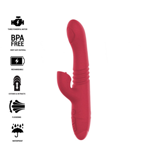 INTENSE - VIBRATEUR UP  DOWN RECHARGEABLE MULTIFONCTION DUA AVEC LANGUE ROUGE