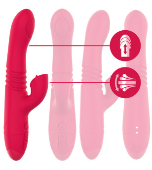 INTENSE - VIBRATEUR UP  DOWN RECHARGEABLE MULTIFONCTION DUA AVEC LANGUE ROUGE