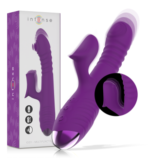 INTENSE - VIBRATEUR RECHARGEABLE MULTIFONCTION IGGY UP  DOWN AVEC STIMULATEUR CLITORAL VIOLET