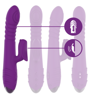INTENSE - VIBRATEUR RECHARGEABLE MULTIFONCTION IGGY UP  DOWN AVEC STIMULATEUR CLITORAL VIOLET